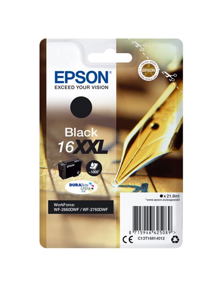 CARTUCCIA A PIGMENTI NERO EPSON DURABRITE ULTRA, SERIE 16XXL C13T16814012 EPSON INKJET