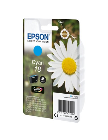CARTUCCIA CIANO EPSON CLARIA HOMESERIE 18/MARGHERITA IN CONF. BLISTER RS C13T18024012 EPSON INKJET