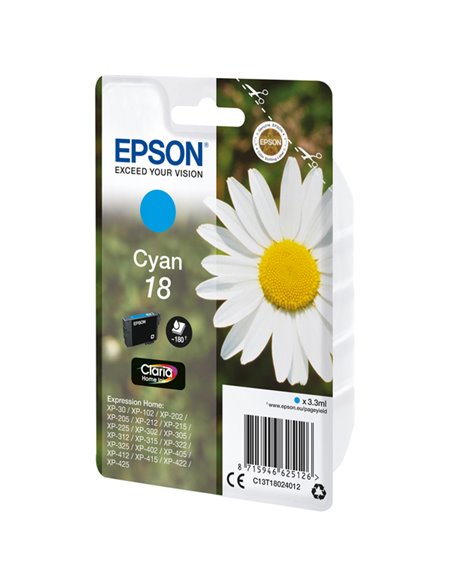 CARTUCCIA CIANO EPSON CLARIA HOMESERIE 18/MARGHERITA IN CONF. BLISTER RS C13T18024012 EPSON INKJET