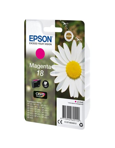 CARTUCCIA MAGENTA EPSON CLARIA HOME SERIE 18/MARGHERITA IN CONF. BLISTER RS C13T18034012 EPSON INKJET