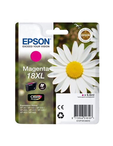 CARTUCCIA MAGENTA EPSON CLARIA HOME SERIE 18XL/MARGHERITA IN CONFEZIONE BLISTER C13T18134012 EPSON INKJET