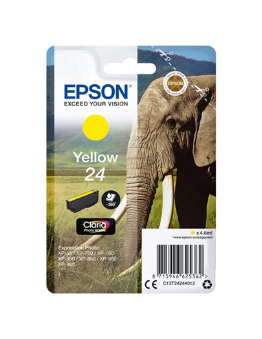 CARTUCCIA GIALLO CLARIA PHOTO HD SERIE 24 ELEFANTE C13T24244012 EPSON INKJET