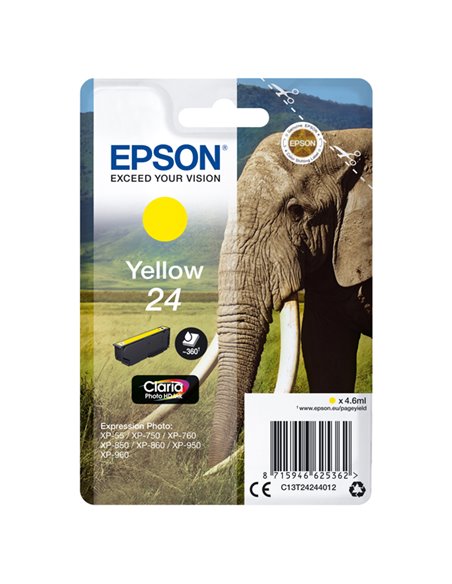 CARTUCCIA GIALLO CLARIA PHOTO HD SERIE 24 ELEFANTE C13T24244012 EPSON INKJET
