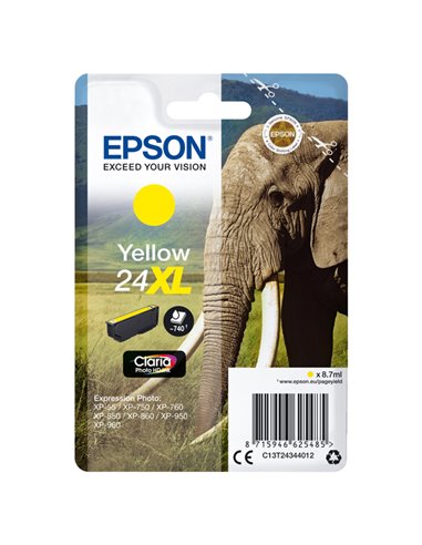 CARTUCCIA GIALLO CLARIA PHOTO HD SERIE 24XL ELEFANTE BLISTER C13T24344012 EPSON INKJET