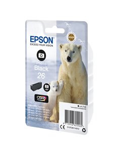 CARTUCCIA NERO-FOTO EPSON CLARIA PREMIUM SERIE 26/ORSO POLARE IN BLISTER RS C13T26114012 EPSON INKJET