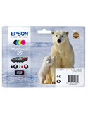 MULTIPACK 26 N.4 CARTUCCE SERIE 26/ORSO POLARE NERO CIANO MAGENTA GIALLO C13T26164010