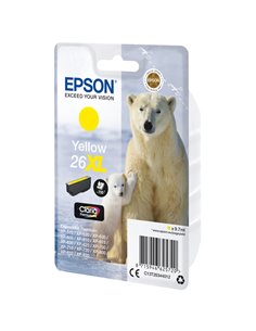 CARTUCCIA GIALLO EPSON CLARIA PREMIUM, SERIE 26XL/ORSO POLARE, IN BLISTER C13T26344012 EPSON INKJET