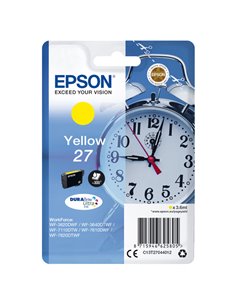 CARTUCCIA INCHIOSTRO GIALLO DURABRITE ULTRA, SERIE 27/SVEGLIA C13T27044012 EPSON PRODOTTI PER STAMPANTI GRAFICHE
