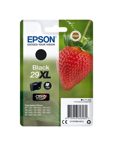 CARTUCCIA INCHIOSTRO NERO SERIE 29XL FRAGOLA T2991 C13T29914012 EPSON PRODOTTI PER STAMPANTI GRAFICHE
