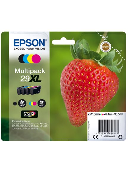CONF. 4 CARTUCCE INK 1 X COLORE SRIE 29XL FRAGOLA C13T29964012