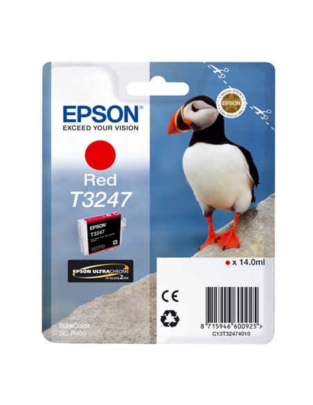 CARTUCCIA ROSSO T3247 PER SURECOLOR P-400 C13T32474010 EPSON INKJET