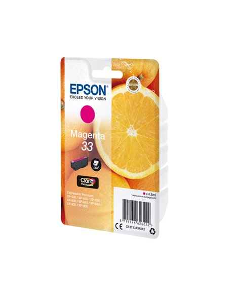 CARTUCCIA INCHIOSTRO MAGENTA SERIE 33 ARANCIA T3343 C13T33434012 EPSON PRODOTTI PER STAMPANTI GRAFICHE