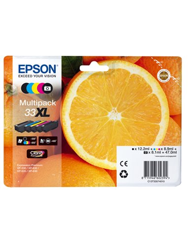CONF. 5 CARTUCCE INK XL MULTIPACK 1 PER COLORE 33 ARANCE C13T33574011 EPSON PRODOTTI PER STAMPANTI GRAFICHE