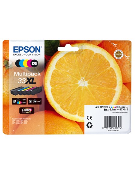CONF. 5 CARTUCCE INK XL MULTIPACK 1 PER COLORE 33 ARANCE C13T33574011 EPSON PRODOTTI PER STAMPANTI GRAFICHE
