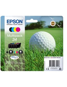 CONF. 4 CARTUCCE INK MULTIPACK 1 PER COLORE 34 PALLINA DA GOLF C13T34664010 EPSON PRODOTTI PER STAMPANTI GRAFICHE
