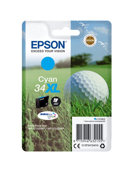 CARTUCCIA INCHIOSTRO CIANO SERIE 34XL T3472 C13T34724010 EPSON PRODOTTI PER STAMPANTI GRAFICHE