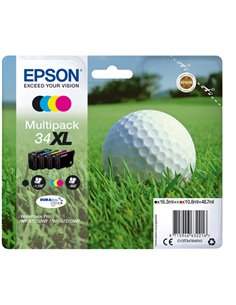 CONF. 4 CARTUCCE INK MULTIPACK 1 PER COLORE 34XL PALLINA DA GOLF C13T34764010 EPSON PRODOTTI PER STAMPANTI GRAFICHE