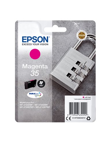 CARTUCCIA INCHIOSTRO MAGENTA SERIE 35 LUCCHETTO T3583 C13T35834010 EPSON PRODOTTI PER STAMPANTI GRAFICHE