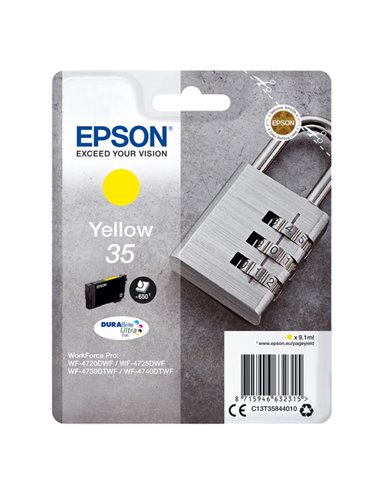 CARTUCCIA INCHIOSTRO GIALLO SERIE 35 LUCCHETTO T3584 C13T35844010 EPSON PRODOTTI PER STAMPANTI GRAFICHE
