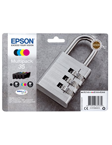 CONF. 4 CARTUCCE INK 1 X COLORE SERIE 35 LUCCHETTO C13T35864010 EPSON PRODOTTI PER STAMPANTI GRAFICHE
