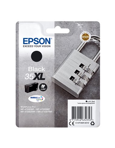 CARTUCCIA INCHIOSTRO NERO SERIE 35XL LUCCHETTO T3591 C13T35914010 EPSON PRODOTTI PER STAMPANTI GRAFICHE