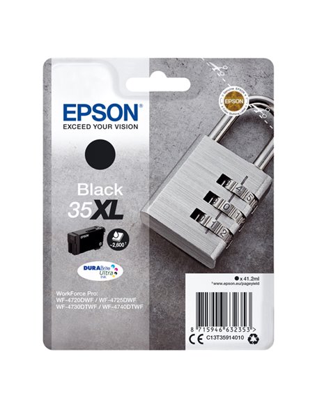 CARTUCCIA INCHIOSTRO NERO SERIE 35XL LUCCHETTO T3591 C13T35914010 EPSON PRODOTTI PER STAMPANTI GRAFICHE