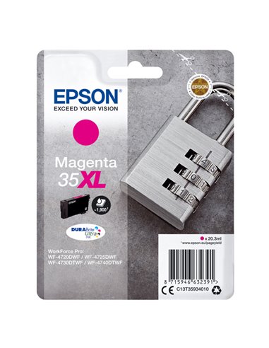 CARTUCCIA INCHIOSTRO MAGENTA SERIE 35XL LUCCHETTO T3593 C13T35934010 EPSON PRODOTTI PER STAMPANTI GRAFICHE