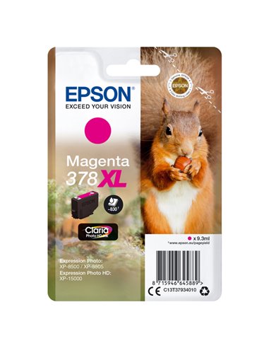 CARTUCCIA INCHIOSTRO MAGENTA 378XL SCOIATTOLO C13T37934010 EPSON PRODOTTI PER STAMPANTI GRAFICHE