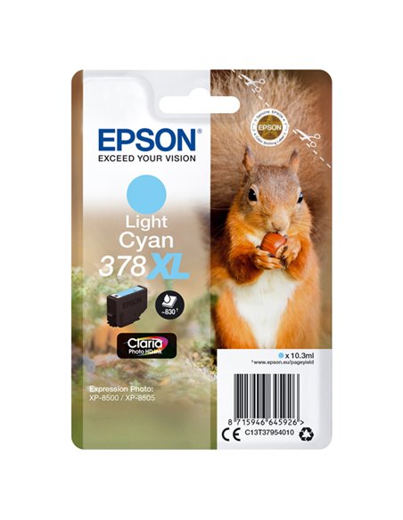 CARTUCCIA INCHIOSTRO CIANO CHIARO 378XL SCOIATTOLO C13T37954010 EPSON PRODOTTI PER STAMPANTI GRAFICHE