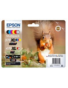 CONF. 6 CARTUCCE INK MULTIPACK 1 PER COLORE 378XL + 478XL SCOIATTOLO C13T379D4010 EPSON PRODOTTI PER STAMPANTI GRAFICHE