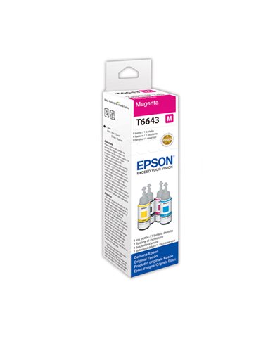 CARTUCCIA INCHIOSTRO T6643 MAGENTA INK IN BOTTLE 70ML C13T664340 EPSON INKJET