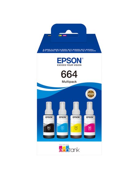 Epson Multipack 4 colori 664 EcoTank_BK/C/M/Y C13T664640 EPSON INKJET