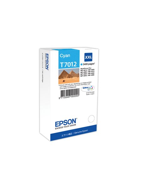 TANICA INCHIOSTRO A PIGMENTI CIANO EPSON DURABRITE ULTRA, XXL C13T70124010 EPSON INKJET
