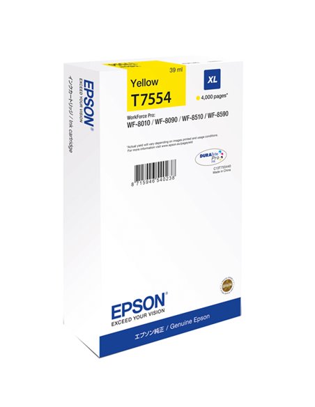 TANICA INCHIOSTRO A PIGMENTI GIALLO EPSON DURABRITE ULTRA,XL WF-8xxx C13T75544N EPSON INKJET