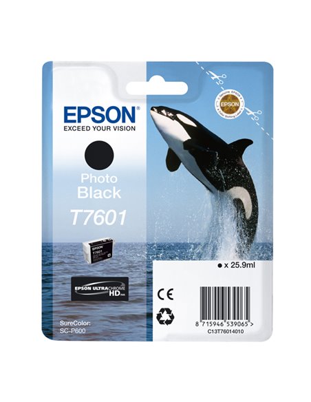 'CARTUCCIA INCHIOSTRO A PIGM. NERO PHOTO T7601 C13T76014010 EPSON PRODOTTI PER STAMPANTI GRAFICHE
