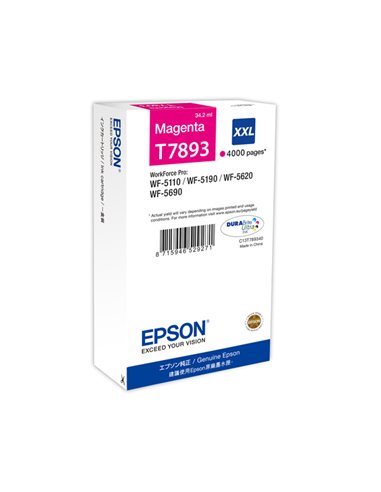TANICA INCHIOSTRO A PIGMENTI MAGENTA EPSON DURABRITE ULTRA SERIE T789 XXL C13T789340 EPSON INKJET