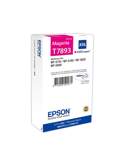 TANICA INCHIOSTRO A PIGMENTI MAGENTA EPSON DURABRITE ULTRA SERIE T789 XXL C13T789340 EPSON INKJET