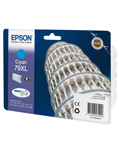 TANICA INCH. A PIGMENTI CIANO DURABRITE ULTRA SERIE 79XL/ TORRE DI PISA BLISTER C13T79024010