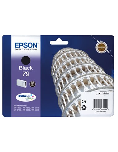TANICA INCH. A PIGMENTI NERO DURABRITE ULTRA SERIE 79/ TORRE DI PISA BLISTER C13T79114010