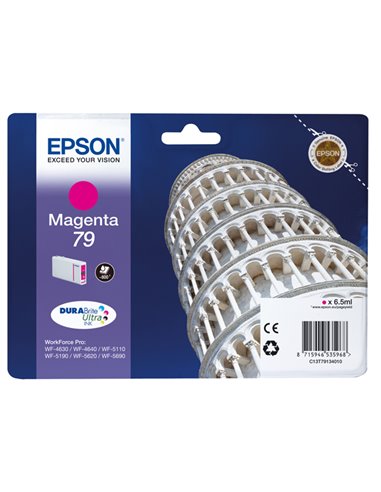 TANICA INCH. A PIGMENTI MAGENTA DURABRITE ULTRA SERIE 79/ TORRE DI PISA BLISTER C13T79134010 EPSON INKJET