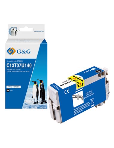 Cartuccia ink compatibile GG Nero per Epson WorkForce Pro WF-4745 NP-R2-0407XLBK