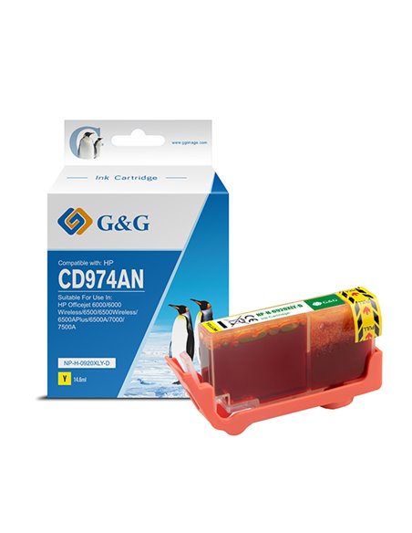 Cartuccia ink compatibile GG Giallo per HP officejet 6000/6500/7000/7500A NP-H-0920XLY-D