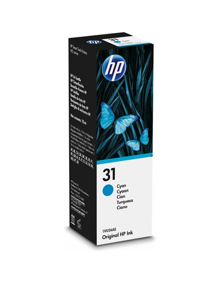 Hp Flacone di inchiostro ciano originale HP 31 da 70 ml 1VU26AE