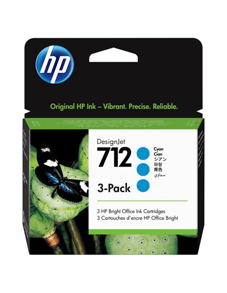 Confezione da 3 cartucce HP di inchiostro ciano DesignJet HP 712 da 29 ml 3ED77A HP PRODOTTI PER LASER