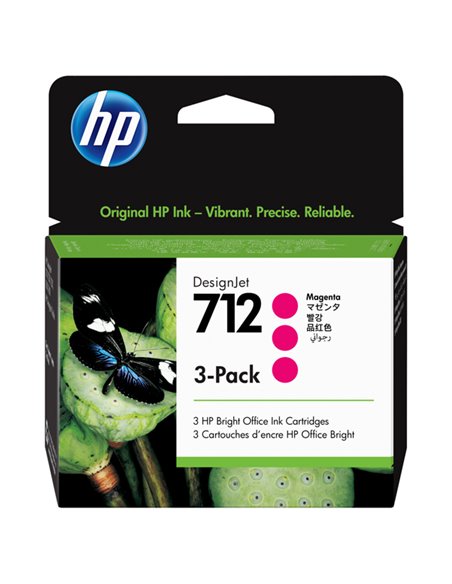 Confezione da 3 cartucce HP di inchiostro magenta DesignJet HP 712 da 29 ml 3ED78A HP PRODOTTI PER LASER