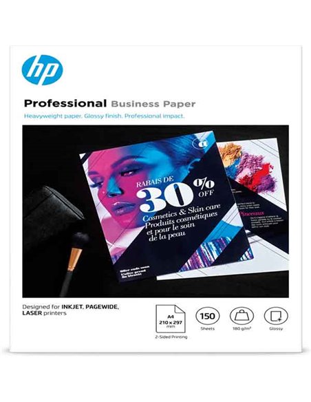 Confezione da 150 fogli carta professionale lucida HP per getto d'inchiostro A4 3VK91A HP INKJET