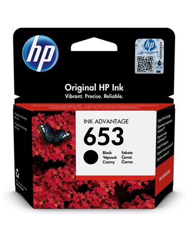 CARTUCCIA A GETTO D'INCHIOSTRO HP 653 NERO 3YM75AE HP INKJET