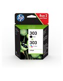 CONFEZIONE HP 303 CARTUCCIA COMBO 2-PACK NERO E COLORE 3YM92AE