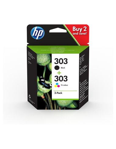 CONFEZIONE HP 303 CARTUCCIA COMBO 2-PACK NERO E COLORE 3YM92AE HP INKJET