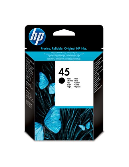 CARTUCCIA A GETTO D'INCHIOSTRO HP N.45 NERO 42ML 51645AE HP INKJET